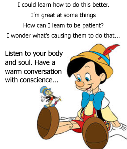 Pinocchio and his conscience